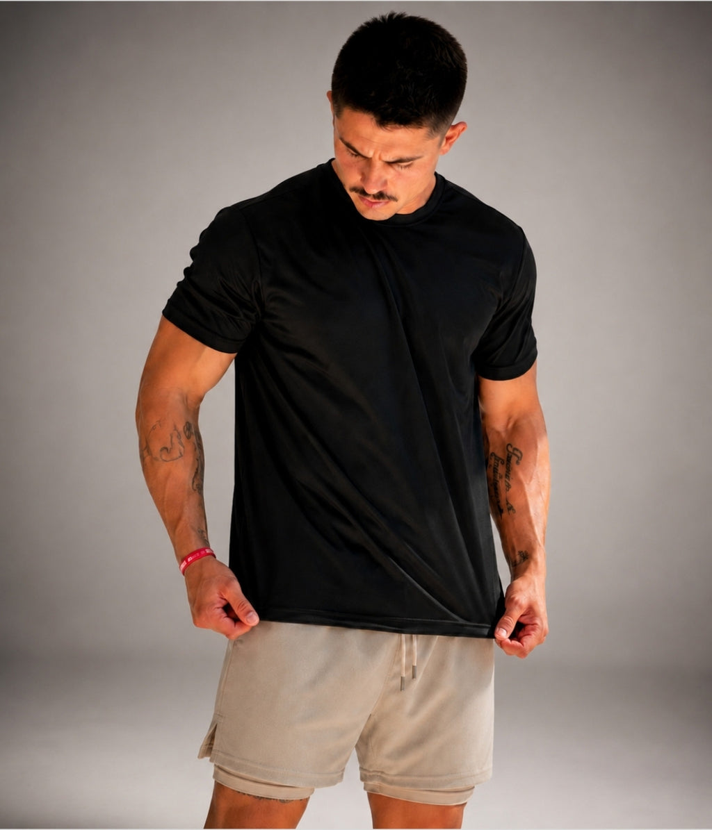 Conjunto Camiseta Dry Fit e Shorts Compressão 2 em 1