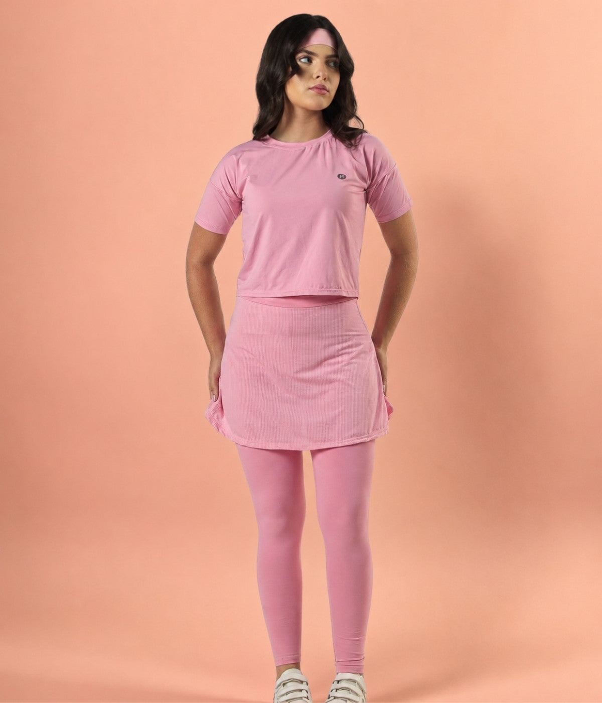 Conjunto Cropped e Calça Saia Poliamida - Coleção Live