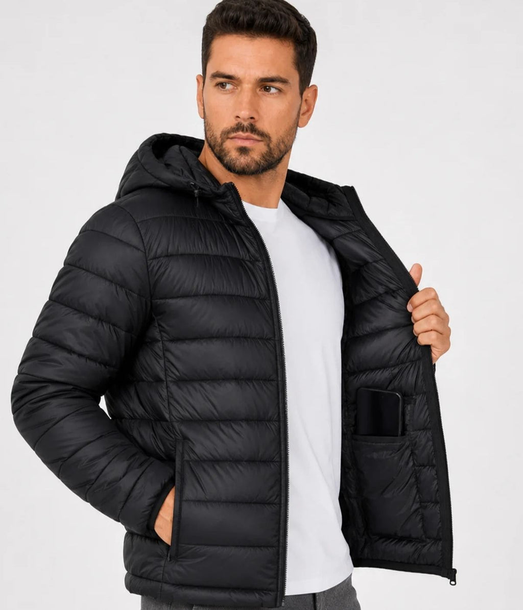 Jaqueta Bobojaco Masculina Puffer com Capuz Removível